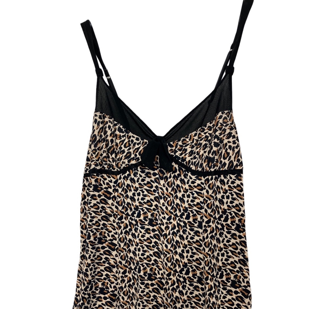 Betsey Johnson Sexy Kitten Leopard Lounge Set Stretchy Knit Vintage M